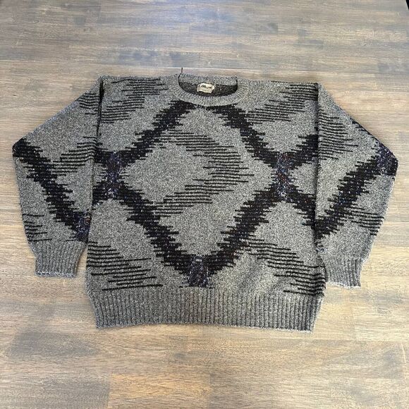 Vintage 90s Lavane New York 3D Knit Textured Pattern‎ Wool Sweater Size Medium M - Picture 1 of 6